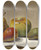 Triptych art skateboard deck of David Johnson Three Pears And An Apple by David Johnson (1827-1908)