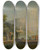 Triptych art skateboard deck of Claudejoseph Vernet View Of A Mediterranean Port With A Group Of Figures On The Shores Edge A Large Ship Beyond by Claude Joseph Vernet (1714-1789)