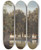 Triptych art skateboard deck of Janus La Cour The Gardens Of The Villa Deste Tivoli by Janus La Cour (1837-1909)
