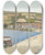 Triptych art skateboard deck of Paul Signac Les Andelys Cte Daval by Paul Signac (1863-1935)
