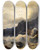 Triptych art skateboard deck of Andreas Achenbach Abendstimmung An Der Griechischen Kste by Andreas Achenbach (1815-1910)