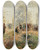Triptych art skateboard deck of Hugo Mhlig Aufbruch Zur Jagd by Hugo Muhlig (1854-1929)