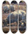 Triptych art skateboard deck of Heinrich Von Zgel Weidende Schnucken In Sonniger Heide by Heinrich Von Zugel (1850-1941)