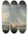 Triptych art skateboard deck of Thomas Luny A British Warship And A Maltese Xebec In The Straits Of Gibraltar by Thomas Luny (1759-1837)
