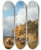 Triptych art skateboard deck of Ignaz Raffalt Resting In Front Of The Inn by Ignaz Raffalt (1800-1857)