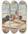Triptych art skateboard deck of Joos De Momper Landscape With Chateau On A Hill by Joos de Momper (1564-1634)