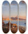 Triptych art skateboard deck of Joseph Magnus Stck View Of Naples With Vesuvius In The Background by Joseph Magnus Stack (1812-1868)