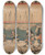 Triptych art skateboard deck of And Hiroshige The Ronin Embarking by Ando Hiroshige (1797-1858)