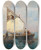 Triptych art skateboard deck of Leontine Von Littrow Maritime Painting by Leontine Von Littrow (1860-1914)