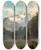 Triptych art skateboard deck of Josef Thoma A View Of The Dachstein Massif From Lake Gosau by Josef Thoma (1828-1899)