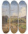 Triptych art skateboard deck of Franz Xaver Reinhold Blick Auf Die Gloriette by Franz Xaver Reinhold (1816-1893)
