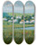 Triptych art skateboard deck of Stanisaw Witkiewicz Spring Landscape With A Pond by Stanislaw Witkiewicz (1851-1915)