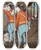 Triptych art skateboard deck of Peter Newell But Borax Poultice Well Applied At One Relieved His Pain by Peter Newell (1862-1924)