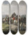 Triptych art skateboard deck of January Suchodolski Carts At The Riverside by January Suchodolski (1797-1875)