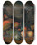 Triptych art skateboard deck of Tobias Stranover A Split Melon Peaches Plums Grapes Apples And Currants With A Parrot And A Bullfinch A Mountainous Landscape Beyond by Tobias Stranover (1684-1756)