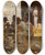 Triptych art skateboard deck of Arthur Melville Stable Boy With Fez Soldiers Seated Morocco by Arthur Melville (1858-1904)