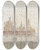 Triptych art skateboard deck of Gangaram Chintaman Tambat Side View Of Bhuleshwar Temple by Gangaram Chintaman Tambat