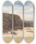 Triptych art skateboard deck of Paul Huet Les Roches Noirs Bij Villers by Paul Huet (1803-1869)