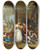 Triptych art skateboard deck of Charlesantoine Coypel Roland And The Marriage Of Angelique by Charles-Antoine Coypel (1694-1752)
