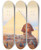 Triptych art skateboard deck of Alexander Kircher The Sphinx Before The Pyramids Of Giza by Alexander Kircher (1867-1939)