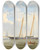 Triptych art skateboard deck of Charles Gregory The Royal Yacht Squadron Schooner Viking At Anchor Off Cowes by Charles Gregory (1810-1896)