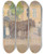 Triptych art skateboard deck of Elemr Halszhradil At The Market by Elemir Halasz Hradil (1873-1948)