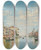 Triptych art skateboard deck of Federico Del Campo Gondoliers On The Grand Canal Venice by Federico del Campo (1837-1923)
