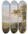 Triptych art skateboard deck of Ludwig Philipp Strack Sdliche Landschaft Mit Vesuv by Ludwig Philipp Strack (1761-1836)