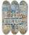 Triptych art skateboard deck of Maurice Prendergast The Paris Omnibus_1 by Maurice Prendergast (1858-1924)