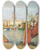 Triptych art skateboard deck of Paul Lecomte Le Port De La Rochelle by Paul Lecomte (1842-1920)