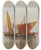 Triptych art skateboard deck of Leontine Von Littrow Segelboote by Leontine Von Littrow (1860-1914)