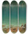 Triptych art skateboard deck of Albert Bierstadt Lake Scene by Albert Bierstadt (1830-1902)