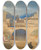 Triptych art skateboard deck of John Sell Cotman Bridge In A Continental Town_1 by John Sell Cotman (1782-1842)