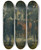 Triptych art skateboard deck of Wilhelm Trbner Abgesessene Krassiere by Wilhelm Trubner (1851-1917)
