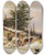 Triptych art skateboard deck of Cornelius David Krieghoff Settlers Log House by Cornelius David Krieghoff (1815-1872)