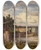 Triptych art skateboard deck of Adolf Heinrich Lier Fischer Am Seeufer by Adolf Heinrich Lier (1826-1882)