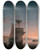 Triptych art skateboard deck of Fitz Henry Lane Lighthouse At Camdenmaine by Fitz Henry Lane (1804-1865)