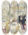 Triptych art skateboard deck of Udo Keppler New Years Eve At The Hotel Prosperity by Udo Keppler (1872-1956)