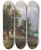 Triptych art skateboard deck of Eduard Boehm Landschaft In De Steiermark Ii by Eduard Boehm (1830-1890)