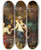 Triptych art skateboard deck of Adolphe Monticelli Six Bathers_2 by Adolphe Monticelli (1824-1886)