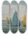 Triptych art skateboard deck of Maxime Maufra Le Rentre Des Bateaux Crevettiers Le Croisic by Maxime Maufra (1861-1918)