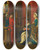 Triptych art skateboard deck of Albert Frans Lieven De Vriendt Queen With Lady In Waiting by Albert Frans Lieven De Vriendt (1843-1900)
