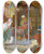 Triptych art skateboard deck of Francesco Ballesio The Carpet Merchant_1 by Francesco Ballesio (1860-1923)