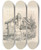 Triptych art skateboard deck of William Callow Cottage In A Landscape by William Callow (1812-1908)