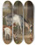 Triptych art skateboard deck of Edgar Hunt Goats And Chickens In A Farmyard by Edgar Hunt (1876-1953)