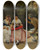 Triptych art skateboard deck of Eugen Von Blaas In The Park_1 by Eugen Von Blaas (1843-1931)