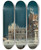 Triptych art skateboard deck of Luigi Querena A Noctural View Of Campo Dei Santi Giovanni E Paolo Venice by Luigi Querena (1820-1887)