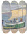 Triptych art skateboard deck of Ernst Schiess Fischerboot Am Strand by Ernst Schiess (1872-1919)