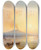 Triptych art skateboard deck of Thodore Gudin The Gulf Of Naples With View Of Mount Vesuvius by Theodore Gudin (1802-1880)