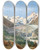 Triptych art skateboard deck of Thomas Ender The Morteratsch Glacier In Grisons With The Bernina Range by Thomas Ender (1793-1875)